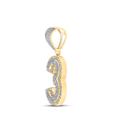 5/8CTW-DIA CN NUMBER "3" MENS CHARM